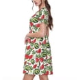 thumbnail image 2 of Easygdp Watermelons para Vestido Transpirable de Mujer, Vestido Suelto de Manga Corta con Pliegues y Bolsillos para el Verano, 2 of 6