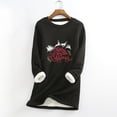 thumbnail image 1 of Tenues de Sortie pour Femmes, Mode Décontractée d'Hiver, sous-Couche en Peluche Chaude, Pull Imprimé de Noël, Manches Longues, Col Rond, Tenue d'Invité de Mariage pour Femmes en Solde, 1 of 5
