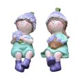 thumbnail image 2 of Estatua de jardín de niño y niña, figura en miniatura para patio, decoración de jardín, linda estatua de resina para jardín, para el hogar, balcón, Púrpura, 2 of 8