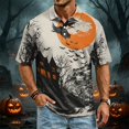 thumbnail image 2 of JULMCOMO Halloween Polo Shirts for Men Pumpkin Bat Castle Print Quick Dry Short Sleeve Casual Loose Golf Shirts Holiday Party Graphic Tees Orange 3XL, 2 of 6