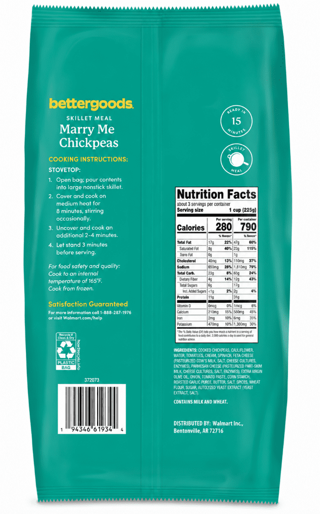 bettergoods Marry Me Chickpeas Skillet Meal, 22 oz (Frozen)