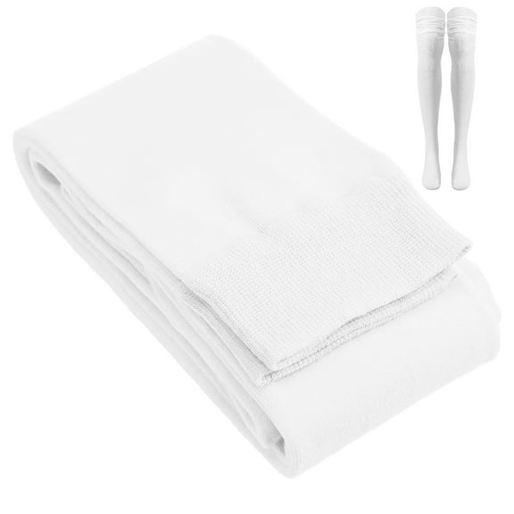 FRCOLOR  Thigh Socks Woman Warm Trouser Ordinary Warmers Nurse White