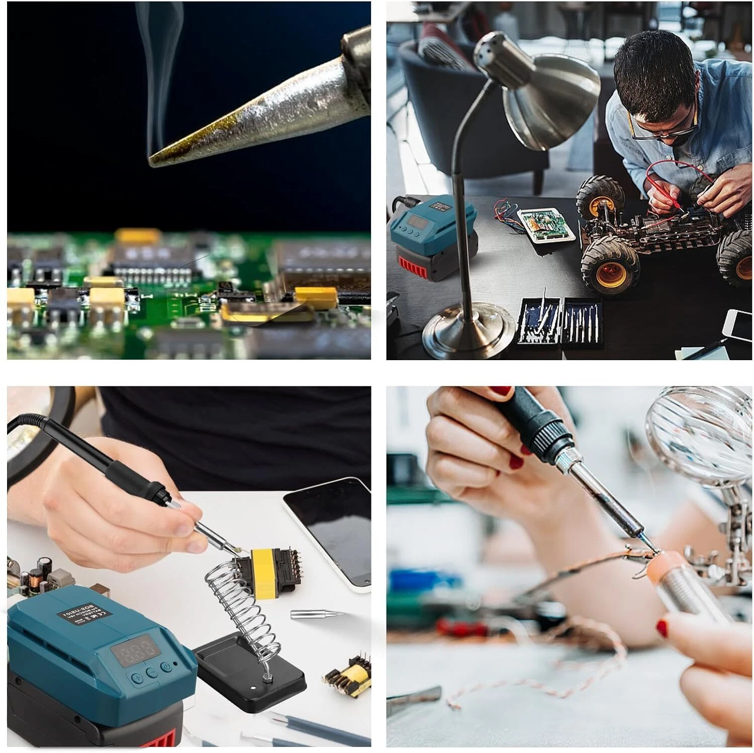 Cordless 60W Electric Cordless Soldering Iron LCD Welding Tool For Bosch 18V GBA