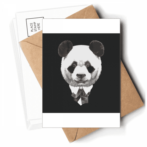 Gentleman Suit Handsome Panda Treasure Postcards Envelopes Blank Note Cards Mailing