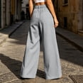 thumbnail image 5 of Inverlee Women's Front Seam Wide Leg Dress Pants Elastic High Waist Loose Business Casual Trousers Gray L, 5 of 8