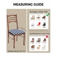 thumbnail image 3 of Navy Blue Striped Chair Seat Covers for Dining Room Stretch Chair Seat Covers Set of 4, Modern Farmhouse Blue White Stripes Chair Seat Protector Cushion Slipcovers for Kitchen Restaurant Office, 3 of 6