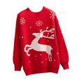 thumbnail image 2 of Chandails pour Femmes 2025 Tricot de Noël Manches Longues Col Rond Renne Décontracté Tunique de Vacances, 2 of 7