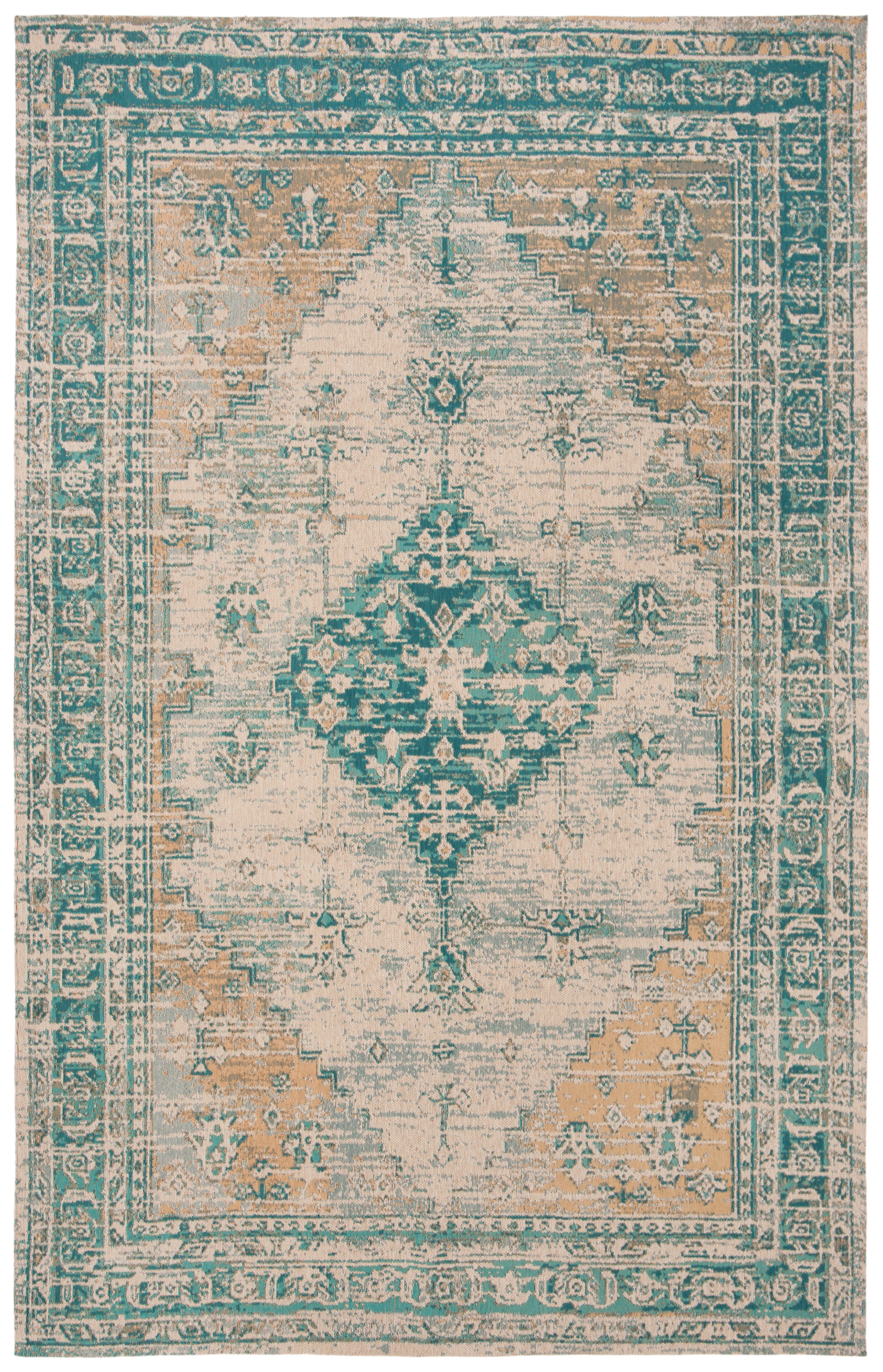 SAFAVIEH Classic Vintage Bedinn Overdyed Polyester Area Rug, Aqua, 5' x 8'