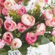 thumbnail image 2 of 1 ramo de 13 cabezas de flores artificiales, flor de té rosa, flores falsas de seda, flores para bricolaje, hogar, jardín, decoración de boda, rosa claro, 2 of 5