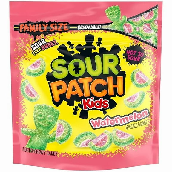SOUR PATCH KIDS Watermelon Soft & Chewy Candy, Family Size, Bulk Candy, 1.8 lb