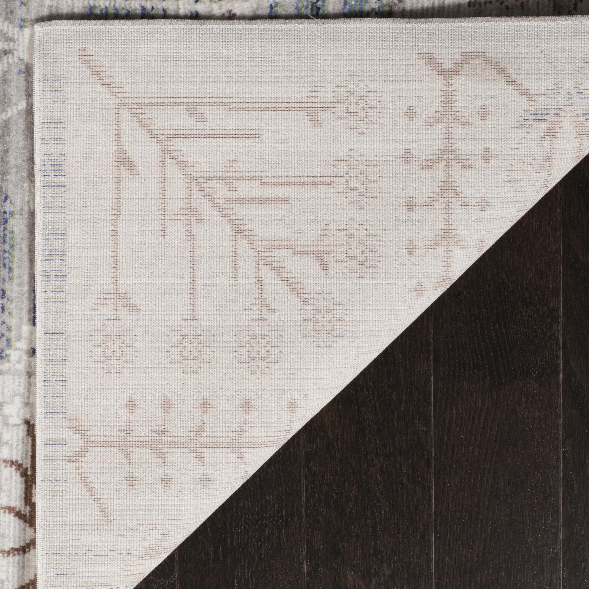 SAFAVIEH Valencia Euanthe Floral Bordered Polyester Runner Rug, Dark Grey/Light Grey, 2'3" x 8'