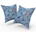 thumbnail image 2 of Beach Throw Pillow Covers, Set of 2 Coastal Coral Branch Ocean Themed Outdoor Couch Pillow Cases Decorative Sea Plants Print Sofa Cushion Cover Modern Decor for Bedroom Living Room, 18" x 18", Blue, 2 of 6