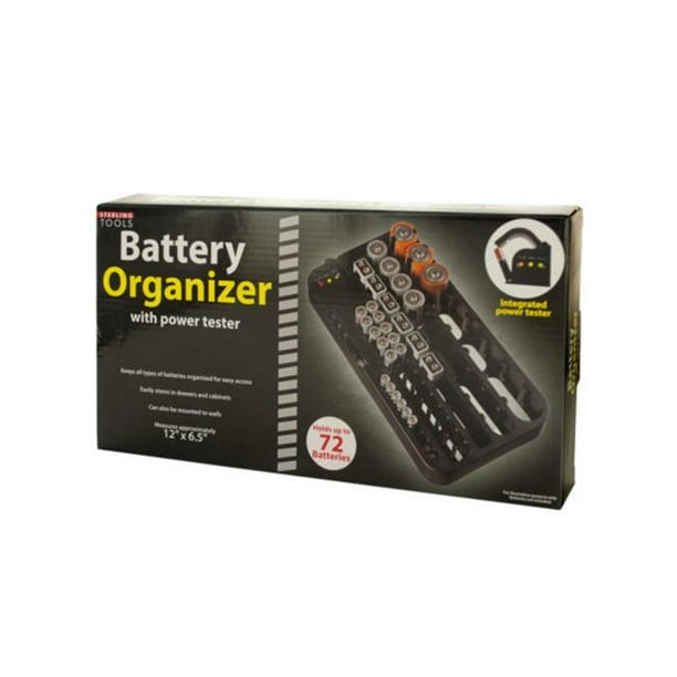 Kole Imports OT237-2 Organisateur de Batterie avec Testeur de Puissance - Pack de 2
