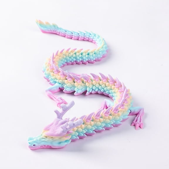 1PC pink yellow cyan gradual 45cm 3D Printed Dragon Figurines, Crafts, Creative Handmade Figurines, Gifts, Multi-purpose Chinese Dragon