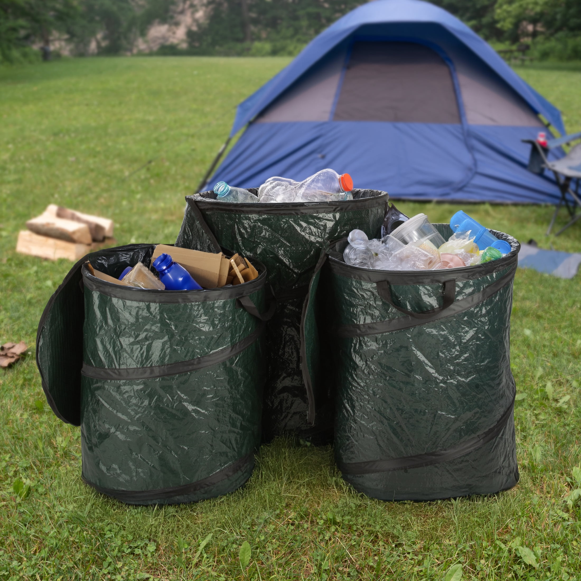 Wakeman Outdoors 44-Gal, 29.5-Gal and 23.1-Gal Camping Pop Up Trash Cans