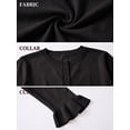 thumbnail image 5 of JWD Womens Cardigan Sweater Long Sleeve Crew Neck Button Front Knit Ruffle Trim Casual Lightweight Tops Black L, 5 of 7