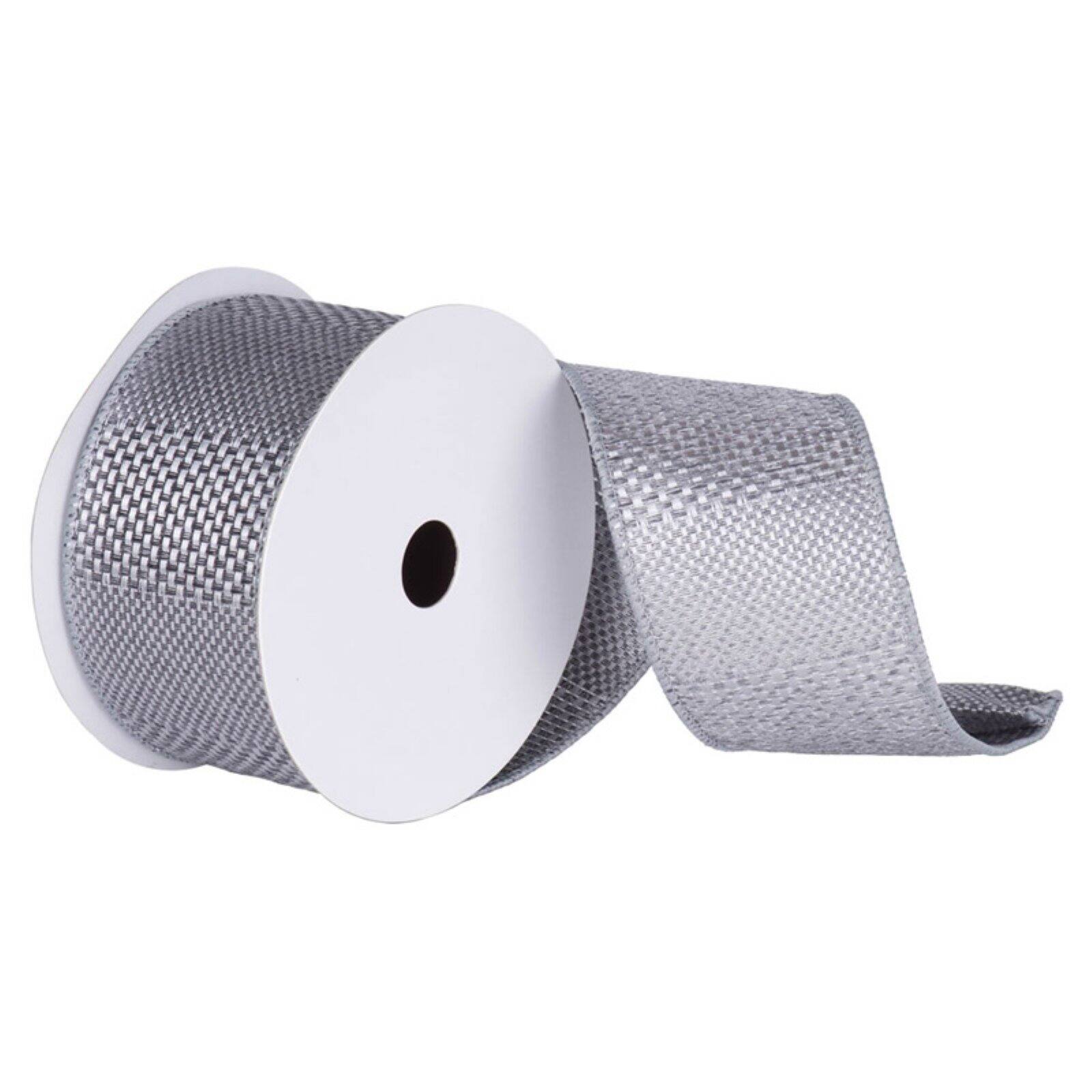 Vickerman 4" x 10yd Pewter Textured Wide Stripe Ribbon