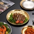 thumbnail image 2 of IFANLANDOR Assiette à Salade en Acier Inoxydable Doré Rangement Rond 1Pcs, 2 of 8