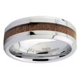 thumbnail image 3 of MJ Metals Jewelry Unisex White Tungsten Carbide 8mm Wedding Band with Real Koa Wood Inlay Ring Size 11, 3 of 4
