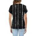 thumbnail image 4 of GaThRRgYP Women Blouses Summer Short Sleeve Tops,Women's Fashion Summer Casual Printed V-neck Button Up Short Seeved Blouses Top Black XL, 4 of 5
