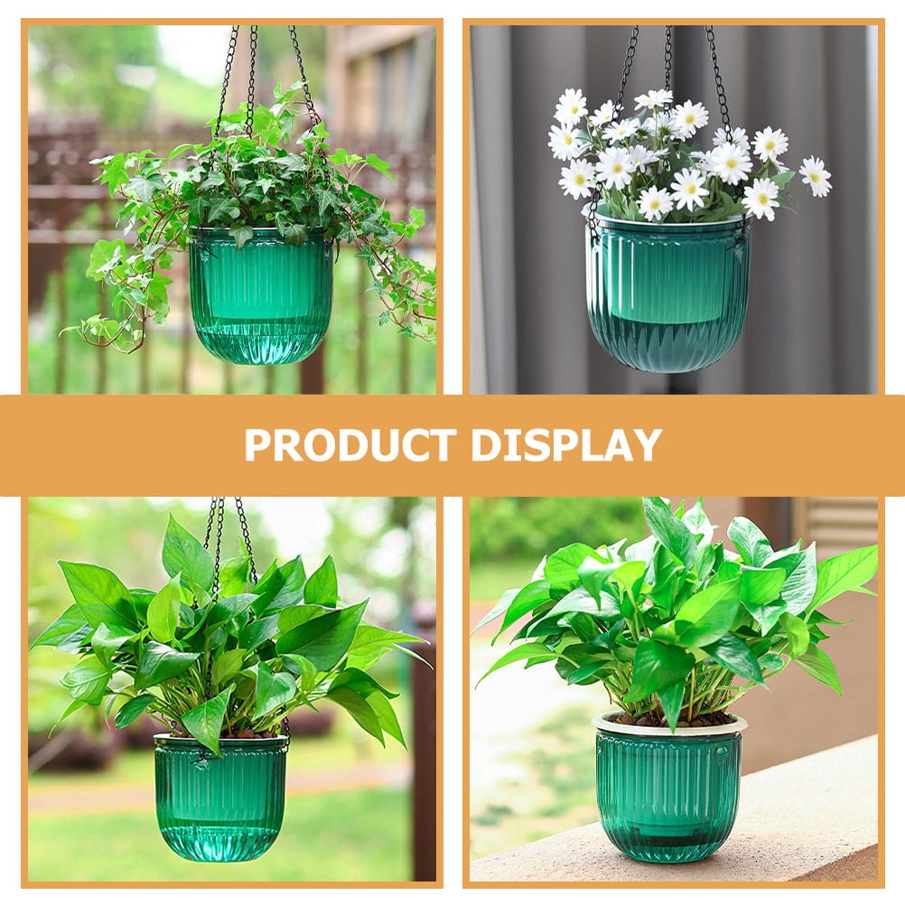 HEMOTON Durable Outdoor Hanging Flower Basket Plastic Hanging Plant Pot Indoor Hanging Planter