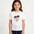 thumbnail image 2 of Girls Graphic Tees Dancing Girl Music Notes Kids T Shirt Cute Party 100% Cotton Short Sleeve Soft Tops 4-13Y, 2 of 5