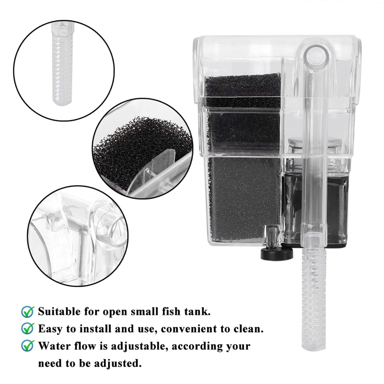 Fish Water Filter 3 In 1 Submersible Pump Waterfall Filter Water For Fish Aquarium CN Plug 220V