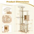 thumbnail image 6 of GVN Cat Tree Tower, Cat Tree, 71 Inch Tall Cat Tree Wooden Cat Tower with Cozy Perch Condo Space Capsule-Natural, 6 of 10