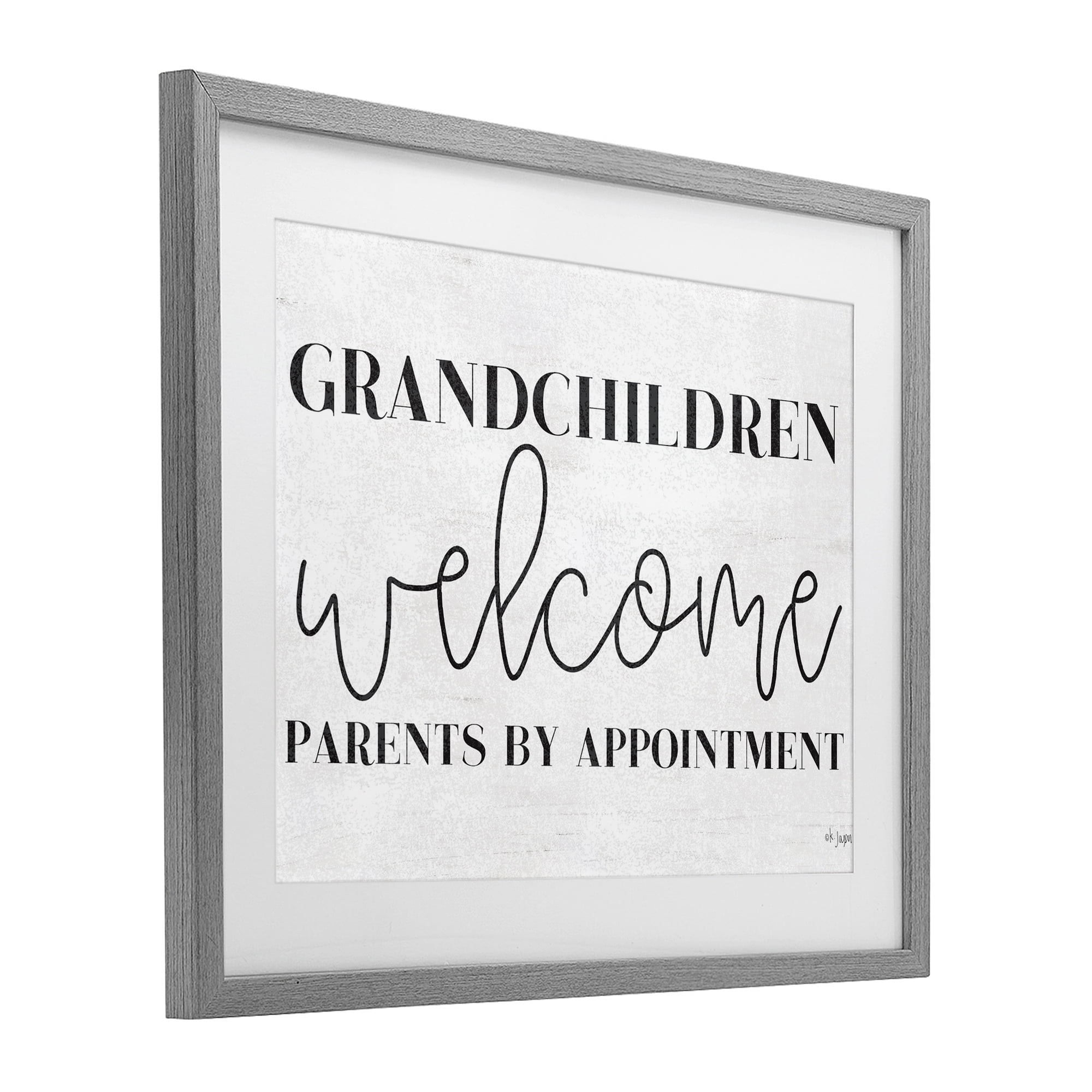 Stupell Industries Grandchildren Welcome Parents by Appointment Gray Framed Print Under Glass, design by Jaxn Blvd.