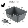 thumbnail image 3 of Yuright Plastic High Side Cat Litter Boxes with Scoops, 4 Pack Gray Open Top Litter Trays, 3 of 7
