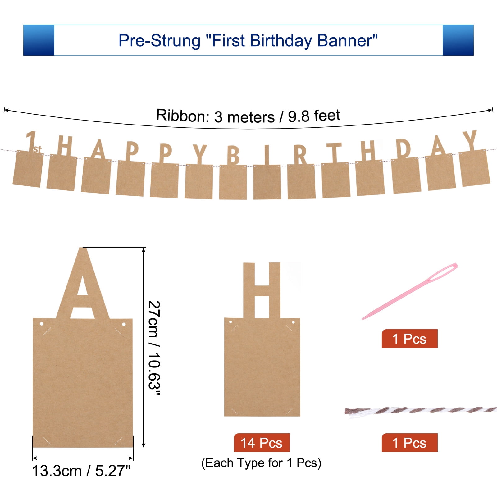Unique Bargains 1st Birthday Photo Banner From 1 To 12 Months Party Decor Brown