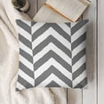 thumbnail image 3 of Grey Throw Pillow Cushion Cover, Pattern Classic Geometrical Horizontal Zig Zag Stripes Artwork, Zippered Double-Side Digital Print Decor, Grey White, 3 of 5