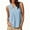#0270-Blue, variant on Women's Summer Solid Color Pleated Collar Wave V-Neck Sleeveless Top