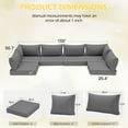 thumbnail image 2 of HOMREST Outdoor 24.5 in x 4 in Gray Sofa Cushions, 14-Count Water-Resistant Outdoor Seating Cushions(Gray), 2 of 9
