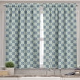 thumbnail image 2 of Ambesonne Mandala Valance & Curtain, Curvy Floral Motifs, 55"x36", Reseda Green Pale Blue, 2 of 6