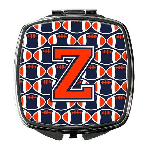 Letter Z Football Orange Blue and white Compact Mirror CJ1066-ZSCM