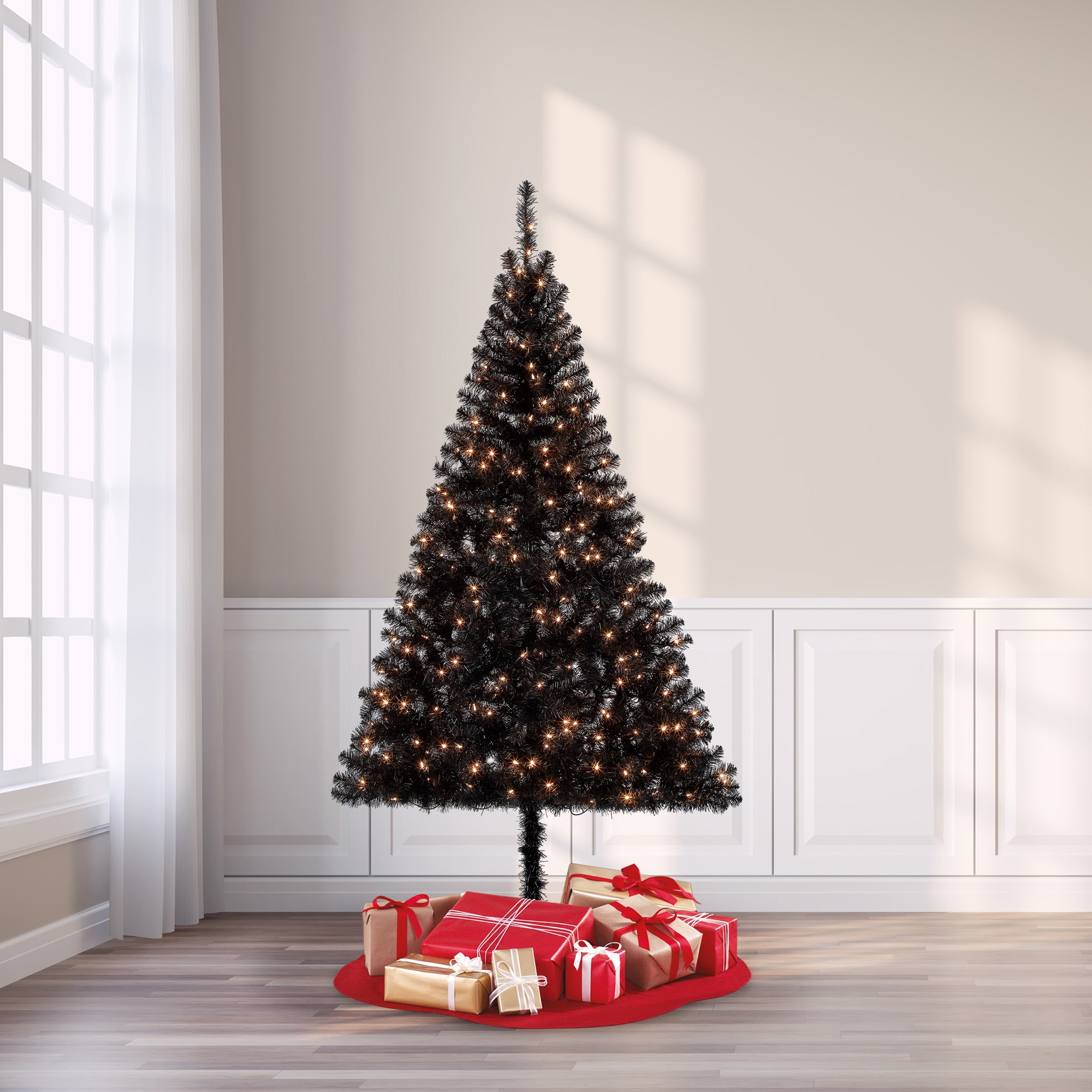 Black christmas sale tree walmart