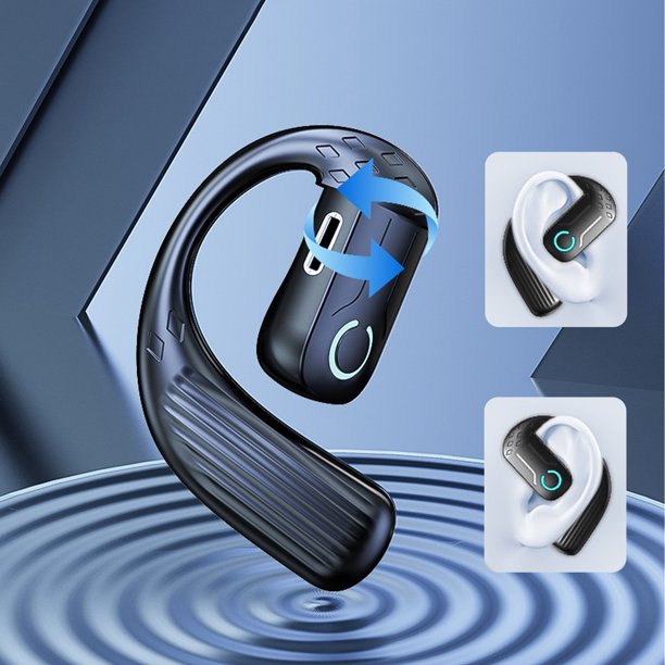 Auriculares Bluetooth abiertos 5.3 | Auriculares inalámbricos de baja latencia con diseño de oreja colgante | Reducción de ruido ligera | Batería 16H | ABS blanco | Alcance de 10-15 m | 150mAh