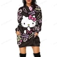 thumbnail image 3 of Sudadera con capucha Vestido con estampado de HELLO KITTY Sudadera con capucha para mujer Sudadera con capucha para niñas Moda Otoño Primavera Sudadera y sudadera con capucha para mujer, 3 of 5
