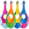 thumbnail image 1 of Baby Toothbrush For Infants & Toddlers 0-2 Years Old (4 Pack) Extra Soft Bristle For Baby Gums | Bpa-free, Easy-grip Finger & Teething Handle, 1 of 5