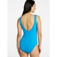 thumbnail image 3 of Time and Tru Women's and Women's Plus Crinkle Scoop Neck One Piece Swimsuit, Sizes XS-3X, 3 of 5