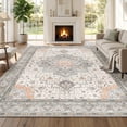 thumbnail image 3 of Janvonne 6'x9'Bohemian Grey-brown Area Rug, Washable Non-Slip Boho Carpet, Vintage Distressed Oriental Rug for Living Room Bedroom Nursery, 3 of 8