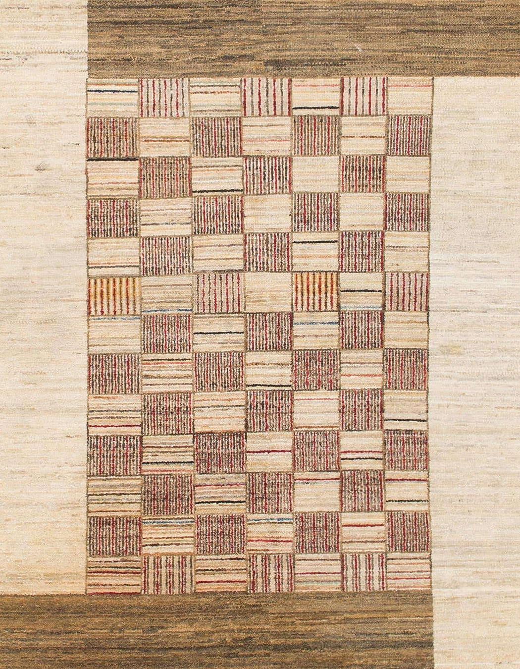 Ahgly Company Indoor Rectangle Abstract Bronze Brown Checkered Area ...
