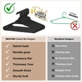 thumbnail image 3 of Quality Hangers Heavy Duty Black Plastic Hangers 40-Pack with Swivel Hook | 7mm Thick Non Slip Coat Hangers with Accessory Bar | Ideal Clothes Hangers Plastic for Everyday Use | 17 Inches (40, Black), 3 of 6