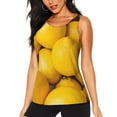 thumbnail image 1 of Honeii Ripe Yellow Lemon Print Women's Workout Tank Top Sleeveless Quick Dry Sun Protection UPF 50+ Running Hiking Athletic Gym Yoga Tank Tops-Medium, 1 of 7