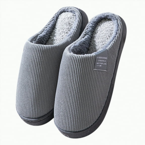 Gvdentm Woman Slippers Slip on Slippers House Shoes with Memory Foam for Men Mens Soft Slippers House Slippers for Woman(Grey,12)
