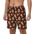 thumbnail image 1 of Balery Christmas Gingerbread Bañador para hombre, shorts de playa de secado rápido con entrepierna y forro de compresión-Medium, 1 of 6