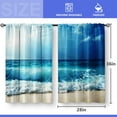 thumbnail image 3 of Beach Ocean Sea Kitchen Curtains - Country Short Cafe Tier Curtains Decor for Living Dining Bathroom Room Summer Seascape Hawaiian Theme Blue Waves Window Drapes 36 Inch Length 2 Panels set 28x36, 3 of 5