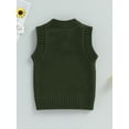thumbnail image 4 of Bagilaanoe Toddler Baby Boy Girl Sweater Vest Sleeveless V-neck Solid Knit Tops 6M 12M 18M 24M 3T 4T 5T Kids Fall Winter Clothes, 4 of 8