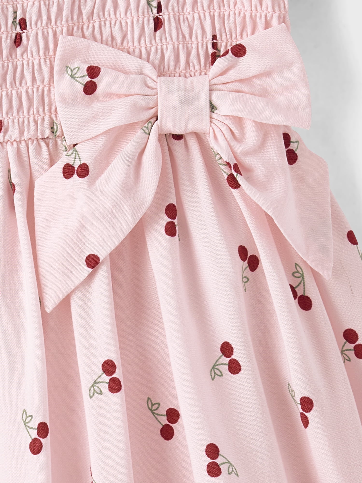 The Children's Place Baby And Toddler Girls Short Puff Sleeve Bow Smocked Dress, Sizes 6M-5T